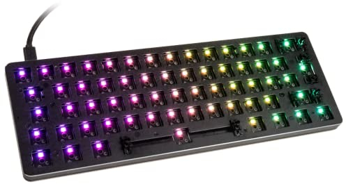 Glorious Gaming GMMK Compact (60%) Barebones (solo struttura) - Tastiera da gaming meccanica, retroilluminazione RGB per ogni tasto, hot swap e personalizzabile, layout internazionale / ISO - Nero