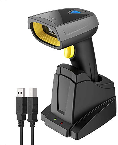 Inateck 2D Barcode Scanner Bluetooth, Wireless QR Code Scanner mit Intelligenter Ladestation, 2D Imager mit 2000 mAh Akku, 1 Ladung 30 Tagen Dauer, Bildschirm Scannen Unterstützt, Bcst-52