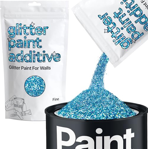 Hemway Ocean Blue Holographic Glitter Paint Additive Fine 100g | for Paints & Varnish | Paint Walls Sparkly Add to Emulsion, Acrylic or Lacquer Indoor