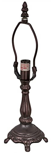 Meyda Tiffany 157987 Traditional One Light Base Dark Finish, 4.50 inches, Mahogany Bronze