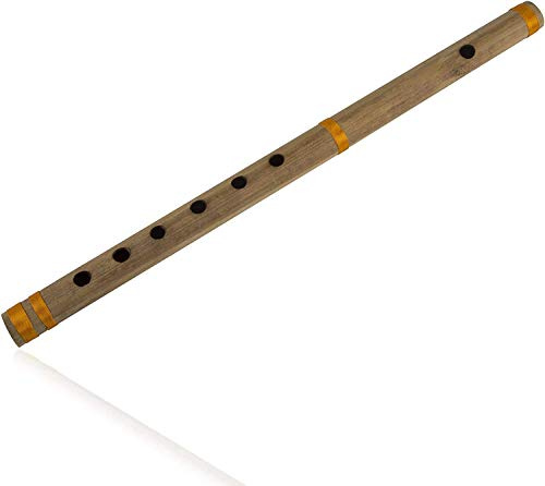 17 Inch Authentic Indian Wooden Bamboo Sideflute in 'G' Key Fipple Woodwind Musical Instrument Recorder Traditional Bansuri Handcrafted Novelty Decoratives & Collectibles