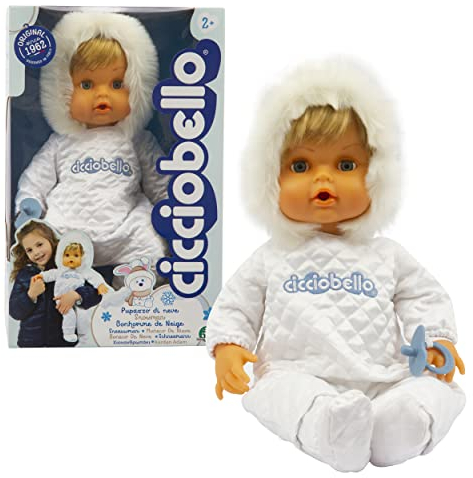 Cicciobello, Schneemann, Puppe 42 cm, weicher Körper, Winteroutfit, weint ohne Schnuller, 1 Schnuller, Spielzeug für Kinder ab 2 Jahren, CCBB1