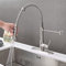 SkyPanda Rubinetto da cucina, miscelatore in nichel spazzolato, girevole a 360°, materiale in rame solido, 3 modalità di spruzzo Pull Down rubinetto (nichel spazzolato)