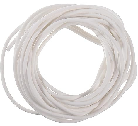 uxcell Silicone Foam Seal Strip,2mm(0.08) Dia 5 Meters(16.41 Ft),White
