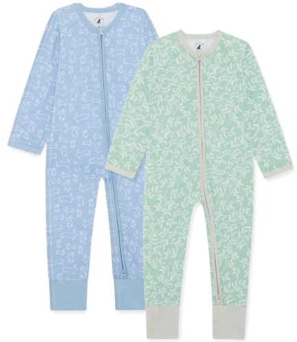 Bramble & Bear Unisex Baby (2 Pack) Toddler Sleepsuits, Hare & Ivy, 0-3 Months UK