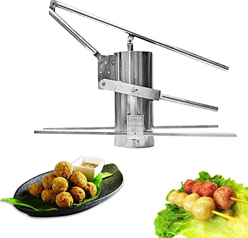 Kommersiell Manuell Köttbullsformmaskin Manuell Små Kroketter Shirmp Meat Ballers Formverktyg Professionell Köttbulleformningsmaskin Rostfritt Stål Fisk Nötkött Griskött Verktyg För Bolltillverkning