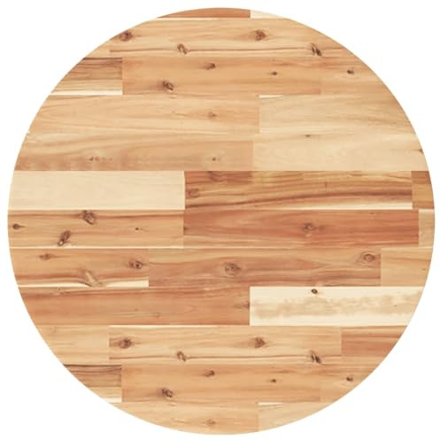 vidaXL Tischplatte, Holzplatte Rund, Massivholzplatte für Esstisch Bartisch Beistelltisch, Ersatztischplatte, Ø60x2cm Massivholz Akazie
