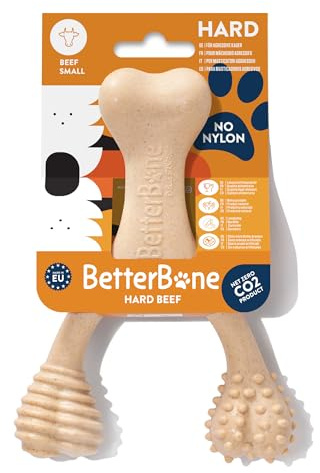 BetterBone - Hundespielzeug zum Kauen - Small Hard Beef - Kauknochen Hund Nylon- & GMO-frei auf Zellulosebasis - Kauspielzeug extra hart mit Rindfleischgeschmack - Kauholz Splitterfrei & langlebig