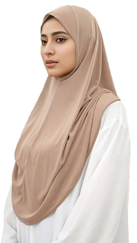 HURESON Instant Hijab for Women Ready To Wear Khimar hijabs Abaya (Khaki)