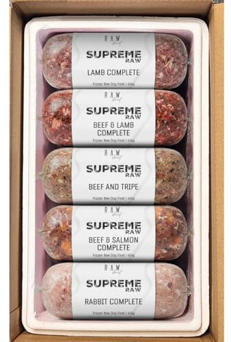RAW DIRECT Supreme Raw Frozen BARF Dog Food - 454g Rolls - Variety Flavours – Box of 10, 20, 30 Rolls - Premium Natural Barf Diet - High-Protein, Grain-Free & Nutrient-Rich (20, NO CHICKEN MIX)