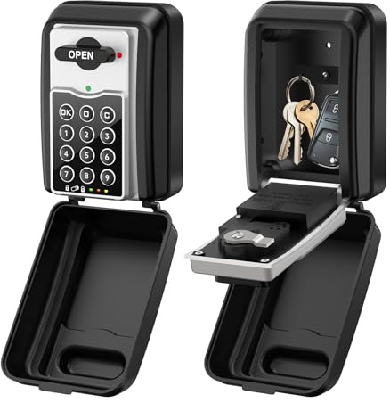 KKMOL Schlüsseltresor mit Zahlencode, Doppel-Passwort & Admin-Rechte, Robuster Schlüsselkasten aus Aluminium, Groß Schlüsselsafe für Haus, Garage, Büro, Schule