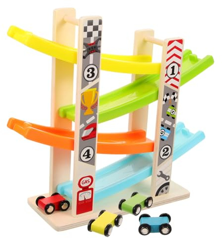 Mikikit Planeador De Pista Rainbow Coche De Carreras Deslizante Juguete Interactivo para Pequeños Juguete Educativo para Simular Carriles De Coches