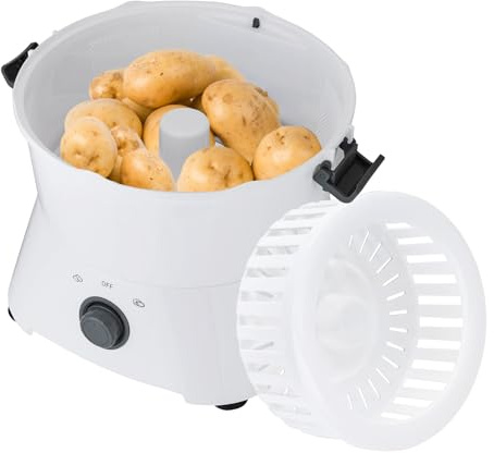 Kartoffelschälmaschine, 85W Elektrischer Kartoffelschäler Automatischer Schäler, Schälzeit 2-4min, Edelstahlklingen, Abtropfkorb, ideal für Küchen, Restaurants, Fast Food Läden (P09)