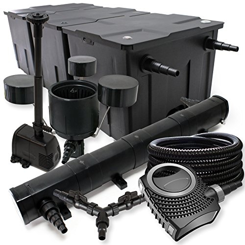 SunSun Filterset 90 000 l damm 72 W dammklarare NEO800 70 W pump 25 m slang Skimmer Springfontän