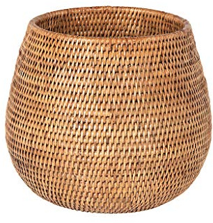 KOUBOO La Jolla Coco Rattan Bowl, Honey-Brown, Large Planter