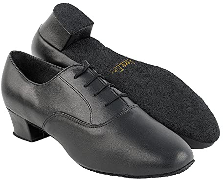 Very Fine Mens Leather Ballroom Dance Shoes Salsa Latin Tango Black 2 Heel US M 7.5