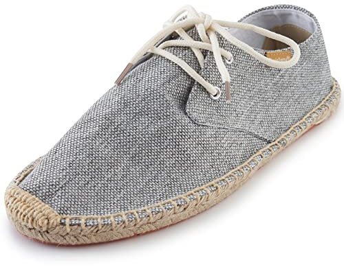 Alexis Leroy Lace Up Alpargatas de Lona para Hombre Espadrillas Slip on Color Sólido Gris 22ss 42 EU