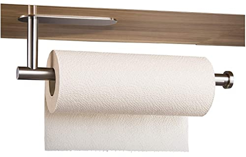 Porta Rotolo da Cucina Senza Foratura,Porta da Parete Appendere Autoadesivo,Pratico Portarotolo di Carta da Cucina,Per Accessori da Cucina,in Acciaio Inox SUS 304