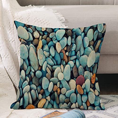 Kissenbezug 45x45 cm,Schöner Stein Abstrakte Natur Frankreich Retro Pebbles Grunge Rock Vin,Outdoor Kissen Kissenbezüge Kissenhülle Sofa Kissen dekokissen Zierkissen für Wohnzimmer Garten deko draußen