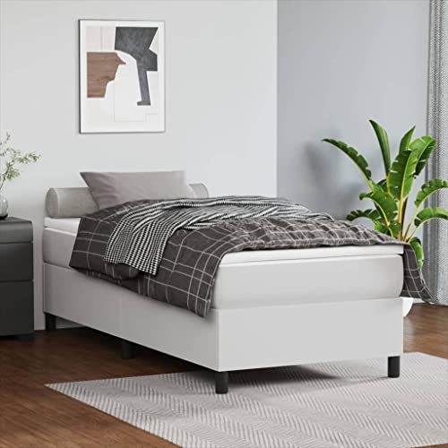 prissent Boxspringbett Samt 100x200 cm Boxspringbett Ohne Matratze Mit Lattenrost Bettgestell Bed Frames Betten Boxspring Hohes Bett GäStebett Bett Mit Bettkasten Weiß