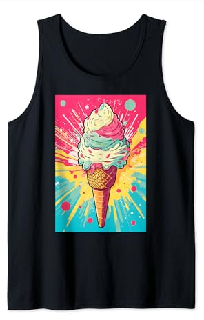 Gaufrier glacé cornet de glace glace pop art vintage rétro glacé café glacé Débardeur