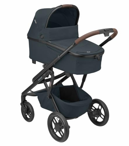 Maxi-Cosi Lila XP Plus – Geländegängiger Kinderwagen ab Geburt, 0–4 Jahre, inklusive geräumiger Babywanne mit extra gepolsterter Matratze und Relax-Funktion, Essential Graphite