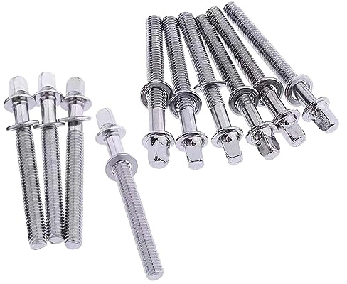 Nishiyuenyi 10 Pièces Vis Serrées pour Tambour Kits de Batterie Vis, Pièces de Percussion pour Caisse Claire, Accessoire pour Instrument de Musique Tiges de Tensi, 5mmx40mm