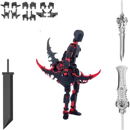 Starnearby T13 Action Figure, Assembly Completed 13CM 3D Printed Titan 13 Action Figure Dummy 13 with 5 Weapons & 6 Hands Sets, Kids' Play Action Figures for Collectors Desktop Decorations