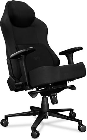 YUMISU 2054F Bürostuhl Gaming Stuhl Schwarz - Gamingstuhl mit Magnet-Nacken-und-Lendenkissen - Gamer Stuhl Stoff mit 4D-Armlehnen - Gaming Sessel mit Leisen Gummiräder - Computerstuhl bis 150 kg