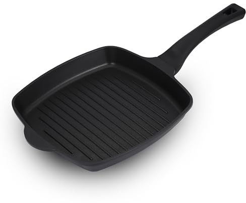 Innovacook Griddle Pan 28cm, Long Lasting Pan, Innovative Cookware, Double Layer Coating Pan, Suitable for All Cooking hobs, Black
