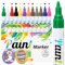 Dylixir Permanent Marker Wasserfest Lackstift: 12 Permanent Marker Bunt Wasserfeste Stifte Glasstifte für Steine Bemalen, Kunststoff, Holz, Metall,Keramik Tasse,Reifen Basteln diy