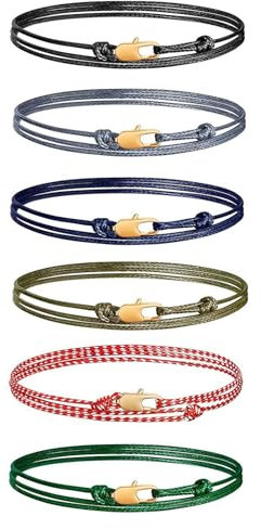 APMGONT Surfer Armband Set,6 Stück Boho Surfer Armbänder,Wickelarmband Damen,Stoff-Armband, Wasserfest & Verstellbar - Freundschaftsarmbänder Mädchen (setzen 2)