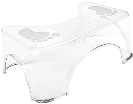 Ipetboom Sgabello Trasparente per Bagno e Wc, Sgabello Piedi Wc Antiscivolo in Pet, Leggero e Multifunzionale per Adulti e Ragazzo Ragazza