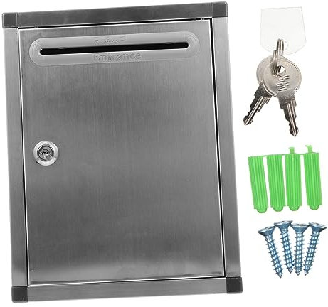 OSALADI Caja De Sugerencias para Correo Buzón De Correo Oculto Caja Fuerte De Pared Llave para Exterior Contenedor De Almacenamiento De Cartas Acero Inoxidable