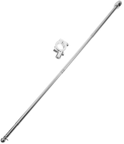 Veemoon Asta per bandiera regolabile per moto, retrattile, in lega di alluminio, supporto telescopico per asta della bandiera portatile, per moto, bici, accessori fuoristrada (30-120 cm)