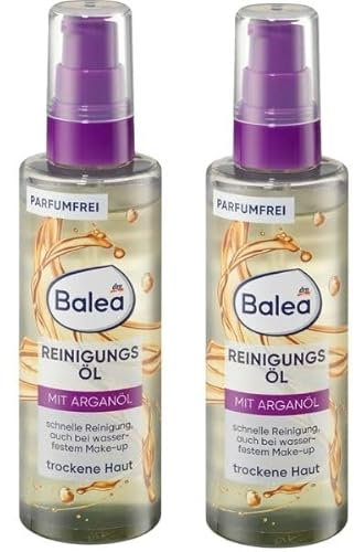 Balea Reinigungsöl, Parfumfrei, Mit Arganöl, Für Gesicht, Augen und Lippen, Für trockene Haut 2x100ml