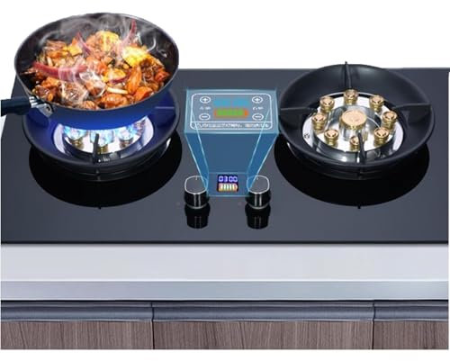 Cuisinière À Gaz Double Brûleurs - Table De Cuisson De Camping 5,2 KW, Plaque De Cuisson À Gaz Intégrée En Verre Trempé, Minuterie Indépendante Des Deux Côtés(LPG)