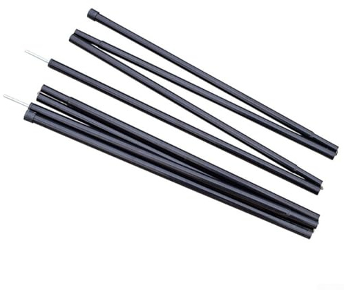 Jonikuper 2PCS Iron Canopy Support Rods 2m Adjustable Tent Extension Poles with 4 Detachable 50cm Sections for Camping Hiking Outdoor Sun Shelter Tarp, Includes Storage Bag(Black)