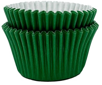 Scrumptious! 24PC Cupcake Cases - Holly Green - 65GSM 51mm x 38mm Greaseproof Paper Baking Cases - Great for Christmas Birthday and Anniversary Party Muffins Cakes and Bakes