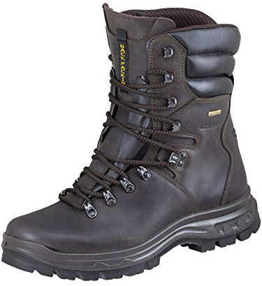 Grisport® Jaktstövlar för män av kohud med högt skaft, vandringssko, vattentäta och ventilerande trekkingskor, jaktskor, utomhusskor, bergsskor, Grön oliv, 46 EU