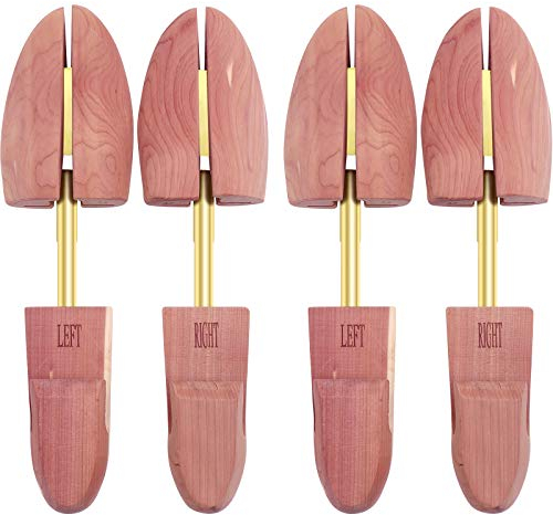 YEEGOR Zedern-Schuhspanner für Herren, 2er-Pack, verstellbarer Schuhspanner, Zedernholz, Holz-Schuhspanner für Herren, geteilte Zehen, (100 % natürliches Rotzedernholz.), 46/48 EU
