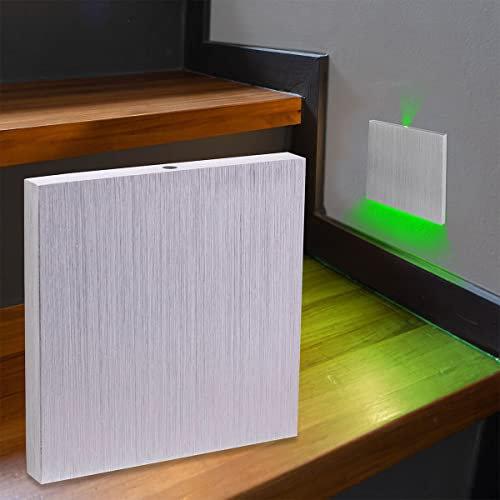 LongLife LED Treppenbeleuchtung 230V Wandeinbauleuchte eckig Alu-gebürstet - Unterteil Lichtfarbe: Smart Tuya RGB CCT 5W