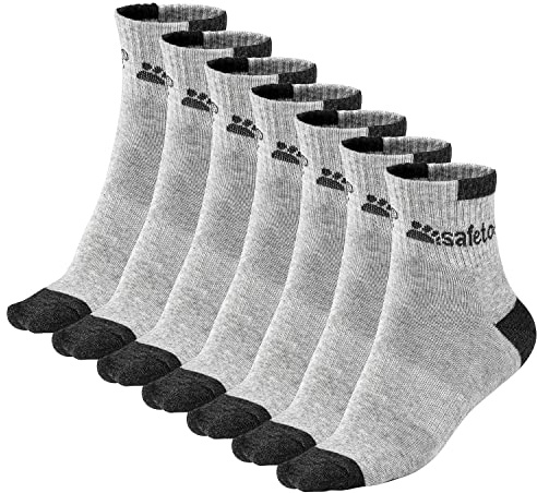 SAFETOE Calzini di Cotone Naturale 7 Paia Multipack Calzini Antibatterici Universali da Ginnastica per Uomo e Donna, Calzini da Caviglia Traspiranti Sportivi Adatti per il Lavoro e l'Abbigliamento