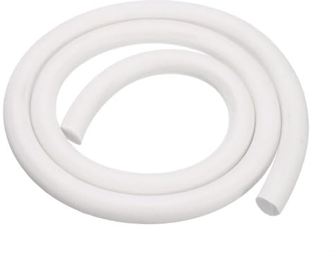 PATIKIL Silicone Foam Seal Strip, 1M(3.28Ft) 15mm(0.59) Dia Round High Density Solid Sponge Rubber Weather Stripping Cord for Sealing Gap Blocker Insulation, White