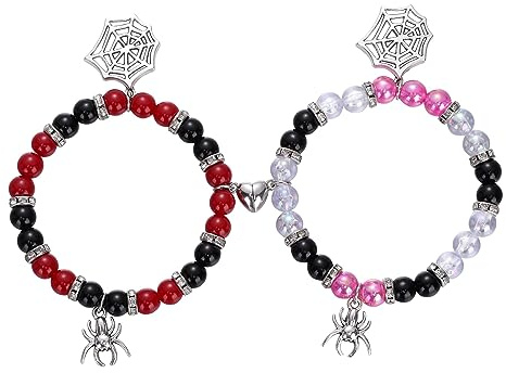 SIXDUTON 2 Stycken Armband Kitty Spider Magnetiskt Matchande par Armband, Fjärrrelation, Armband för par Och Bästa Vänner, Gåva Till Alla Hjärtans Dag årsdag