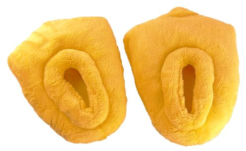 Ieron Pantofole a forma di anatra, pantofole di peluche per la casa, pantofole a forma di animale, scarpe con piedini d'anatra, pantofole soffici per la casa, costume da cosplay (giallo 16x16 cm)