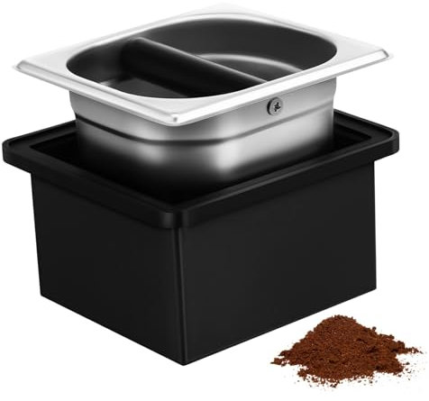 ULTECHNOVO Caja comedero para de cafe inoxidable basura una vez Café exprés suelo Balde amoladora golpear el contenedor cubo de golpe de café accesorios de café Black