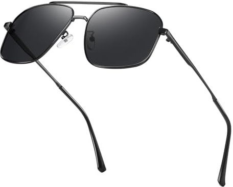 XXL Oversized Polarized Square Aviator Sunglasses for Big Heads Men - Extra Large Wide Frame (158mm) with UV400 Protection