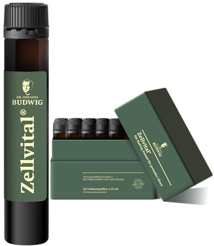 Dr. Budwig Zellvital (28 Trinkampullen á 25 ml) - flüssige Mikronährstoff-Formel für Energiestoffwechsel und Zellgesundheit - flüssig - vegan - laborgeprüft