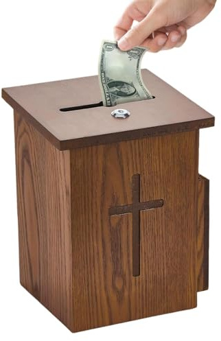 Scatola Offerta,Montaggio a Parete con Slot | Tronco di chiesa con serratura | Per La Dema, La Carità, Il Culto, La Congregazione, Il Servizio Religioso E La Raccolta